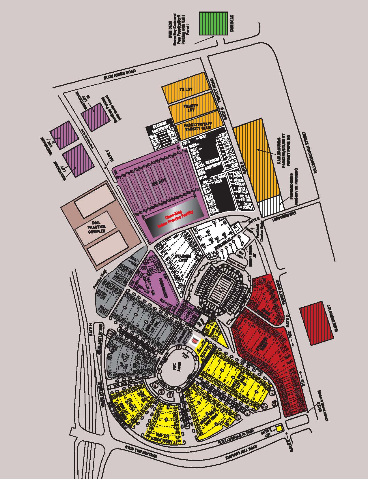Carter Finley Stadium Parking Diagram